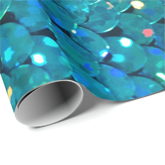 Schöne und farbenfrohe Sequenzen, die unter den Geschenkpapier (Rolleneckpunkt)