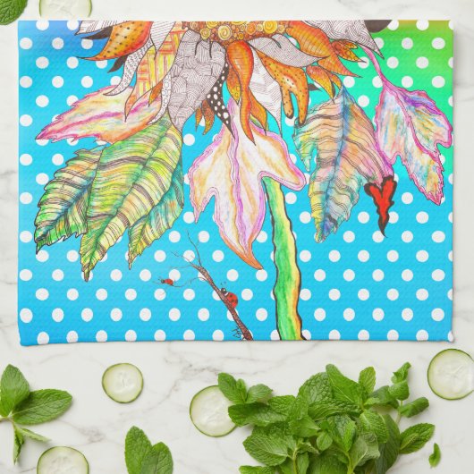 Schöne und farbenfrohe Sonnenblume Küchentücher (Gefaltet)