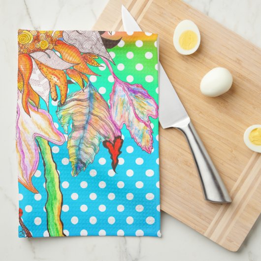 Schöne und farbenfrohe Sonnenblume Küchentücher (Viertel Falte)