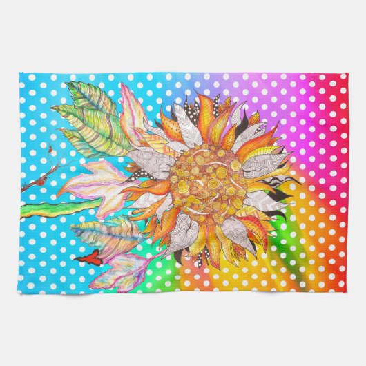 Schöne und farbenfrohe Sonnenblume Küchentücher (Horizontal)