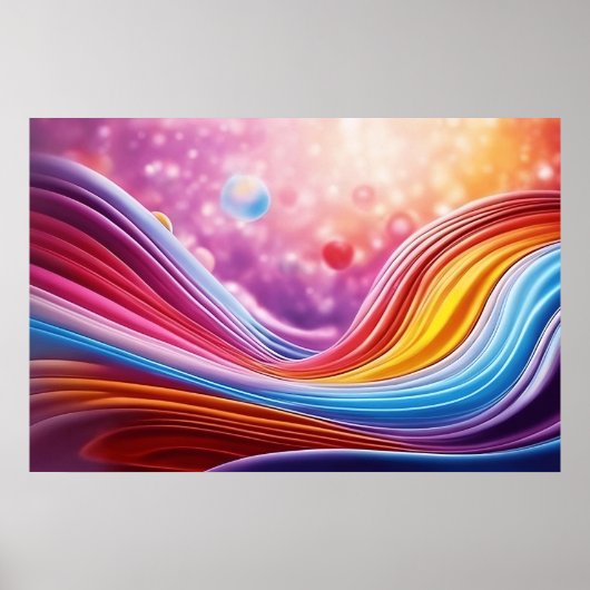 Schöne und farbenfrohe Wavy Lines Wall Art Design Poster (Vorne)