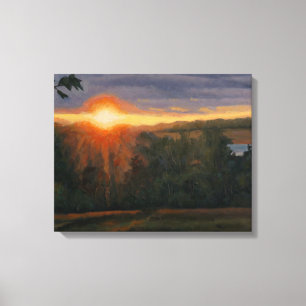 Schöne und friedliche Sonnenuntergangsszene Leinwanddruck