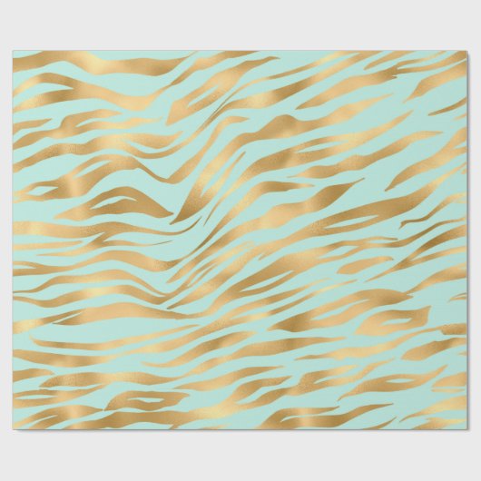 Schöne und goldene Streifen vor blauem Hintergrund Geschenkpapier (Flach)