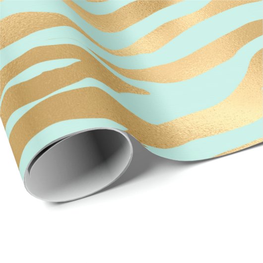 Schöne und goldene Streifen vor blauem Hintergrund Geschenkpapier (Rolleneckpunkt)