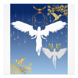 Schöne und graue Engel Fotodruck