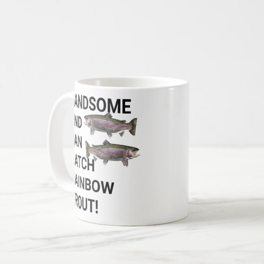 Schöne und gut ausgebaute Fischerei auf Regenbogen Kaffeetasse (Vorderseite Links)