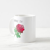 Schöne und hübsche rote Rose Kaffeetasse (Vorderseite Links)