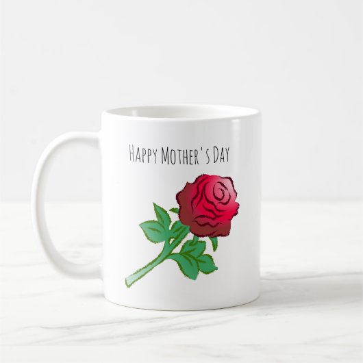 Schöne und hübsche rote Rose Kaffeetasse (Links)