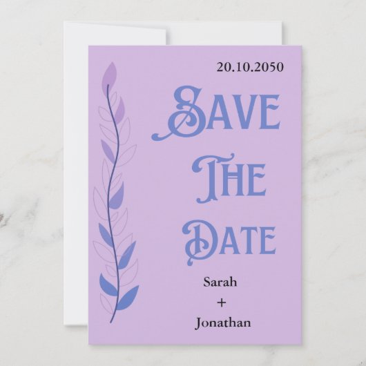 Schöne und minimalistische Save the Date Card (Vorderseite)
