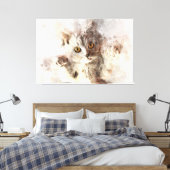 Schöne und niedliche Kätzchenfarbe Leinwanddruck (Insitu (Schlafzimmer))