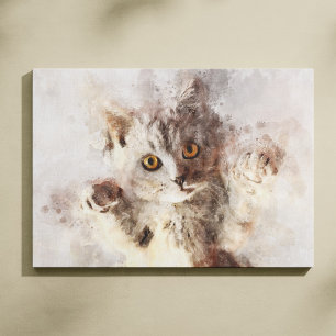 Schöne und niedliche Kätzchenfarbe Leinwanddruck