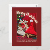 Schöne und Niedliche Weihnachtsjugendschildkröte m Postkarte (Vorne/Hinten)