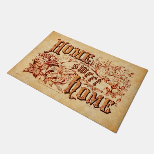 Schöne und rustikale Zuhause-süße Zuhause Fußmatte (Schrägansicht)