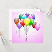 Schöne und schöne bunte Ballons Karte (Vorderseite/Rückseite Beispiel)
