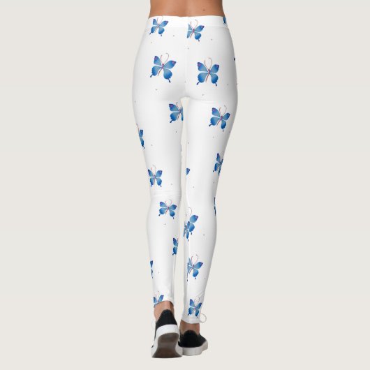 Schöne Unendlichkeit Blaue Schmetterlinge: Symbol Leggings (Rückseite)