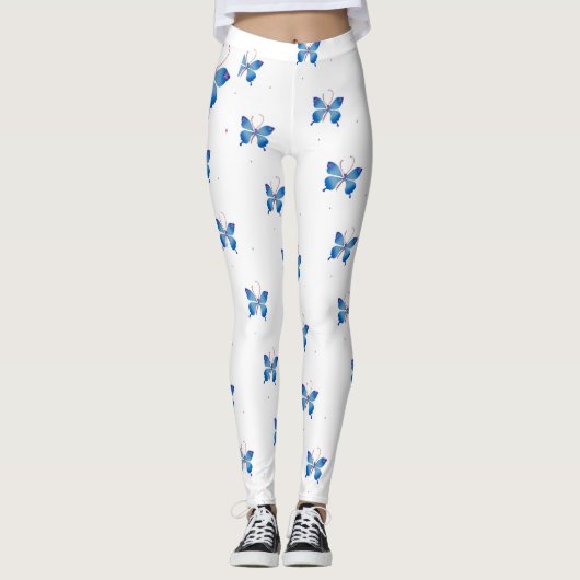 Schöne Unendlichkeit Blaue Schmetterlinge: Symbol Leggings (Vorderseite)