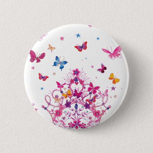 Schöne Unendlichkeit Schmetterling Button (Vorderseite)