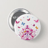 Schöne Unendlichkeit Schmetterling Button (Vorne & Hinten)
