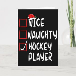 Schöne Ungezogene Hockey-Spieler-Liste Weihnachten Karte