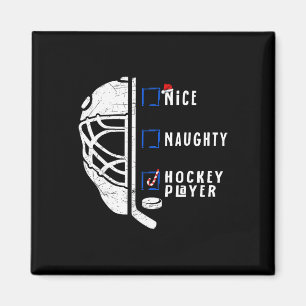 Schöne Ungezogene Hockey-Spieler-Liste Weihnachten Magnet