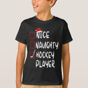Schöne Ungezogene Hockeyspieler Liste Weihnachten T-Shirt
