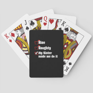 Schöne Ungezogene Meine Schwester Hat Mich Dazu Ge Spielkarten