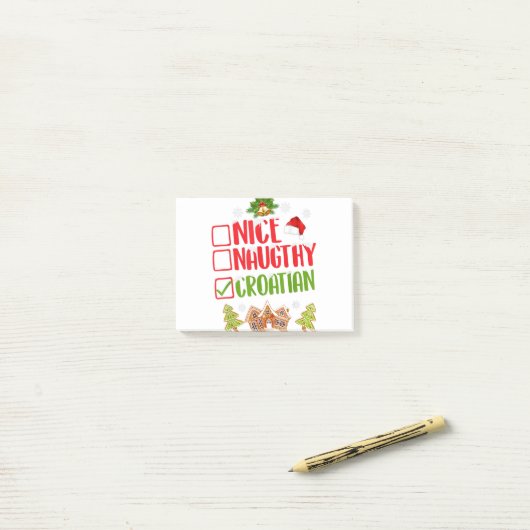 Schöne, unheimliche, kroatische Weihnachtslieder F Post-it Klebezettel (Auf Schreibtisch)