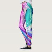 Schöne Unicorns Vollblühen Grafik Leggings (Links)