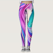 Schöne Unicorns Vollblühen Grafik Leggings (Vorderseite)