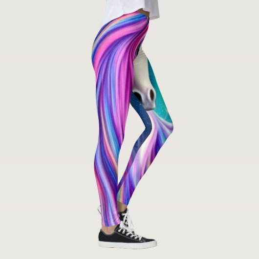 Schöne Unicorns Vollblühen Grafik Leggings (Rechts)