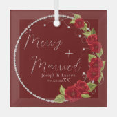 Schöne unsere ersten Weihnachten als Verheiratet Ornament Aus Glas (Vorderseite)