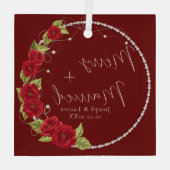 Schöne unsere ersten Weihnachten als Verheiratet Ornament Aus Glas (Rückseite)