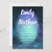 Schöne unter den STERNEN Typografie Hochzeit Save The Date (Vorderseite)