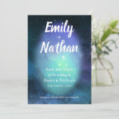 Schöne unter den STERNEN Typografie Hochzeit Save The Date (Stehend Vorderseite)