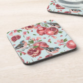 Schöne Untersetzer - Vögel - Granatapfel - Geschen (Linke Seite)