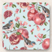 Schöne Untersetzer - Vögel - Granatapfel - Geschen (Vorderseite)