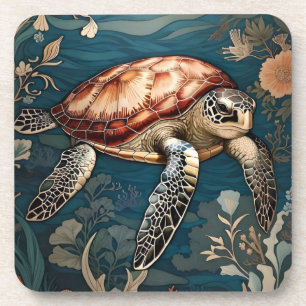 Schöne Unterwasser-Schildkröte Getränkeuntersetzer