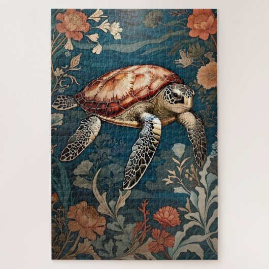 Schöne Unterwasser-Schildkröte Puzzle (Vertikal)