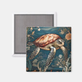 Schöne Unterwasser-Swimming Sea Turtle Magnet (Vorderseite/Rückseite)