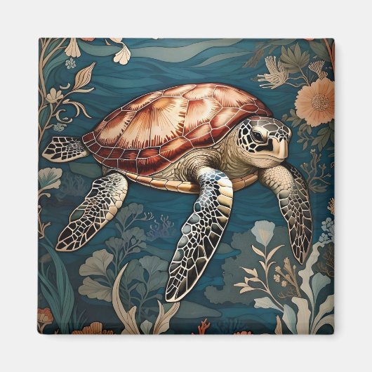 Schöne Unterwasser-Swimming Sea Turtle Magnet (Vorne)
