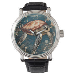Schöne Unterwasserschildkröte Armbanduhr