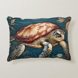 Schöne Unterwasserschildkröte Dekokissen