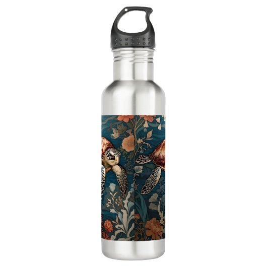 Schöne Unterwasserschildkröte Edelstahlflasche (Vorderseite)