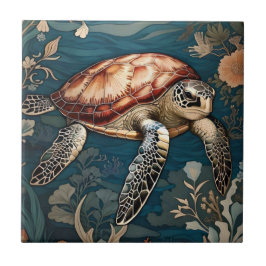 Schöne Unterwasserschildkröte Fliese