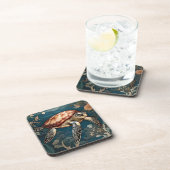 Schöne Unterwasserschildkröte Getränkeuntersetzer (Rechte Seite)