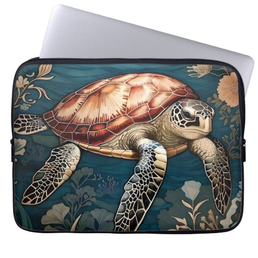 Schöne Unterwasserschildkröte Laptopschutzhülle (Vorderseite)