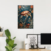 Schöne Unterwasserschildkröte Poster (Heimbüro)