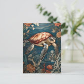 Schöne Unterwasserschildkröte Postkarte (Stehend Vorderseite)