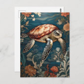 Schöne Unterwasserschildkröte Postkarte (Vorne/Hinten)