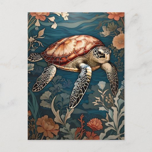 Schöne Unterwasserschildkröte Postkarte (Vorderseite)